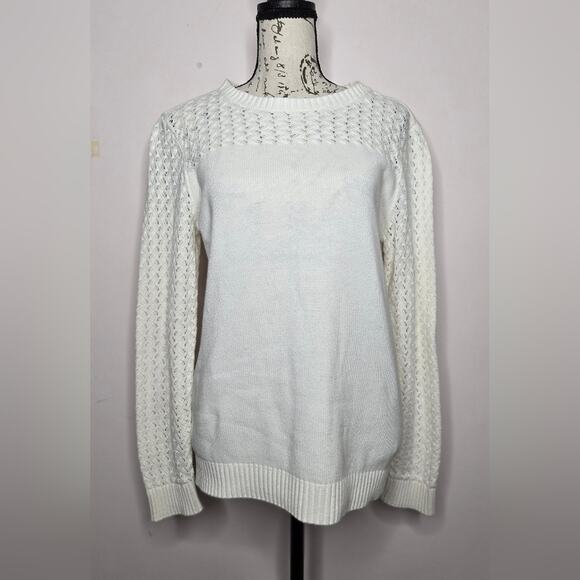 LOFT Sweaters - LOFT Womens Off White Long Sleeve Sweater Size Medium